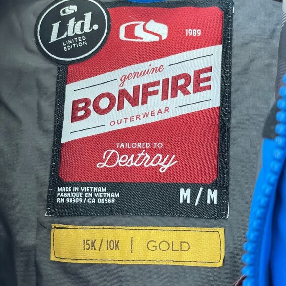 BONFIRE Mens Size Medium Snowboard Jacket Blue Snow Coat Outerwear - Picture 9 of 13